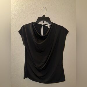 Nine West Black Drape Blouse
